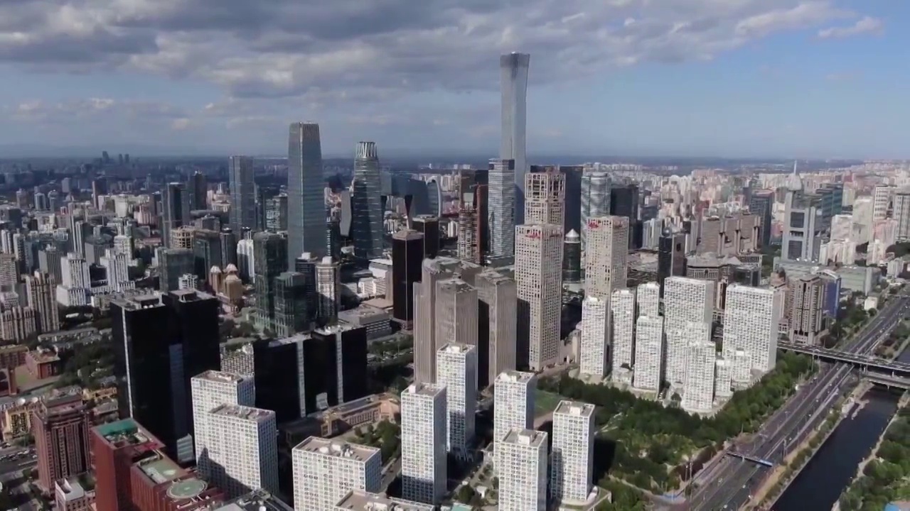 北京市CBD城市建筑航拍视频素材