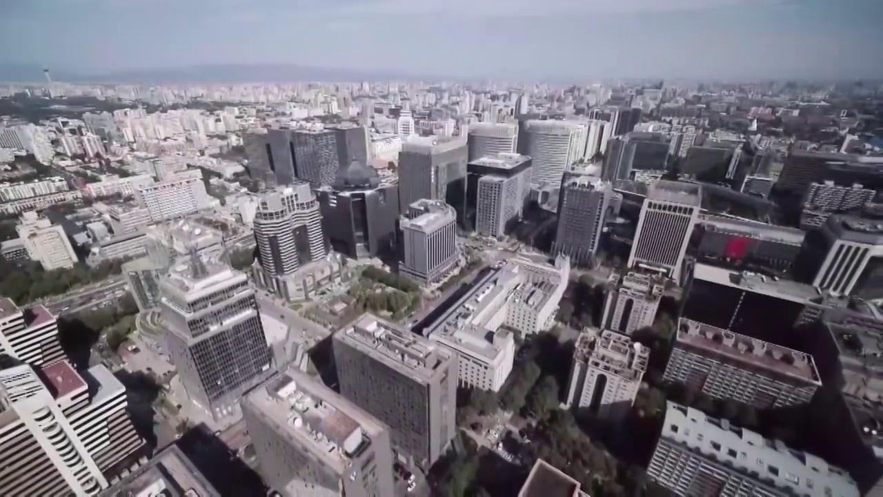 北京城市办公大楼景观航拍视频素材