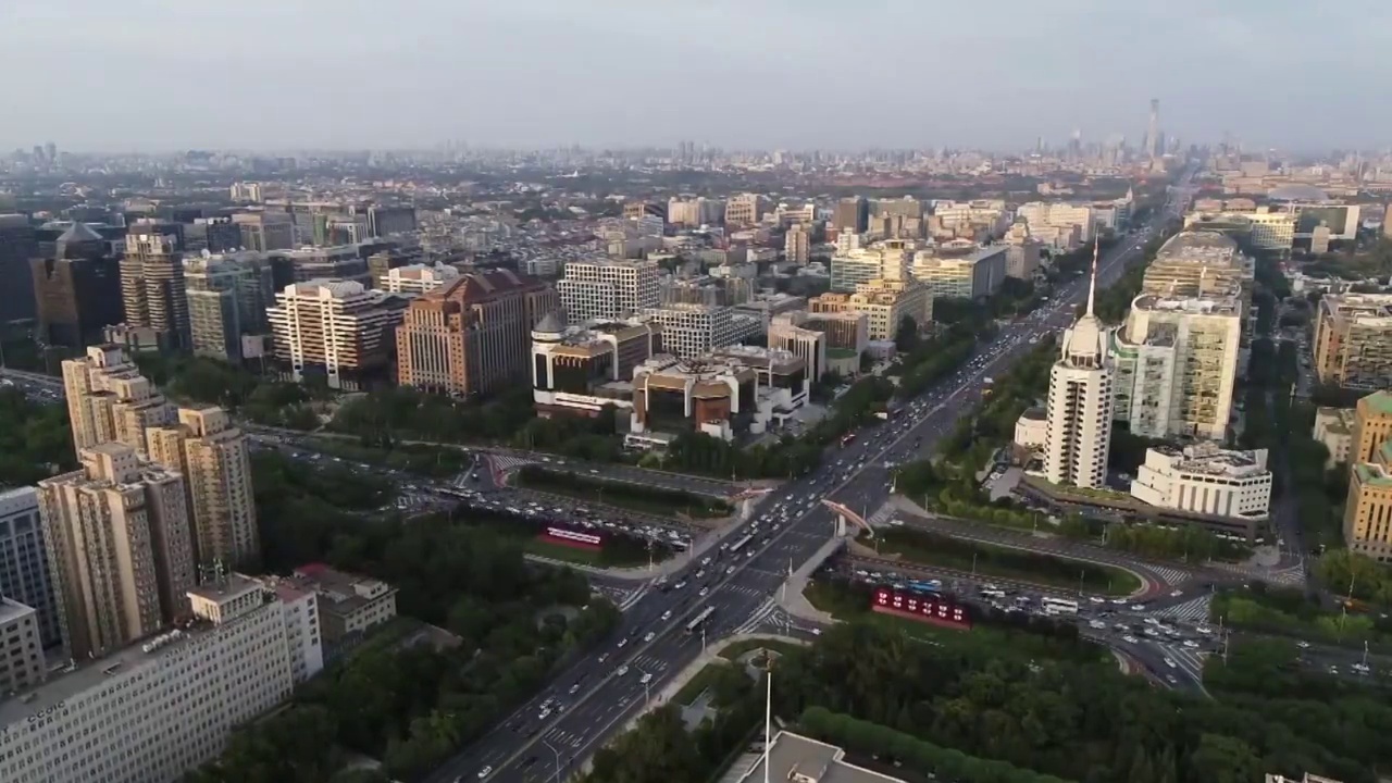 北京金融街建筑物航拍视频素材