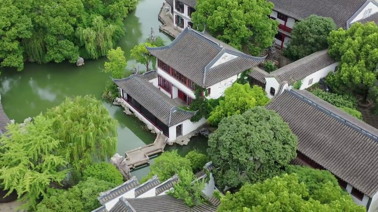 中国古典园林苏州静思园风光视频下载