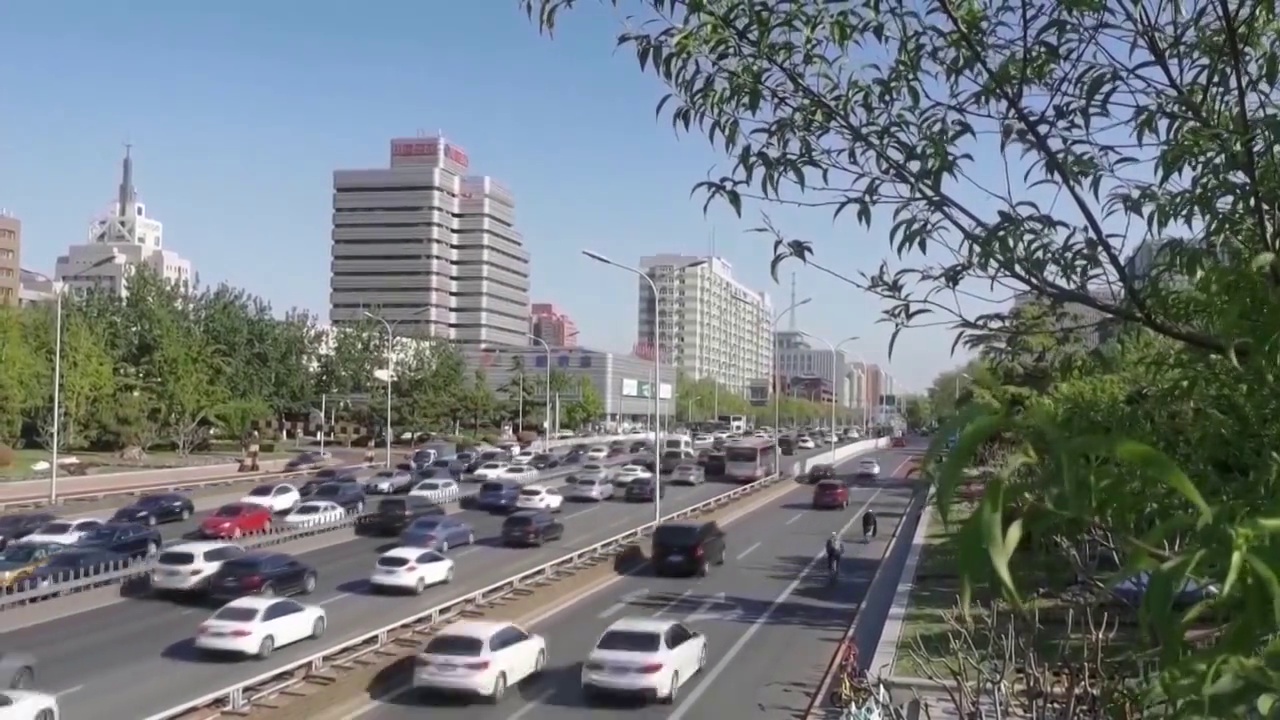 北京城市交通实拍视频素材