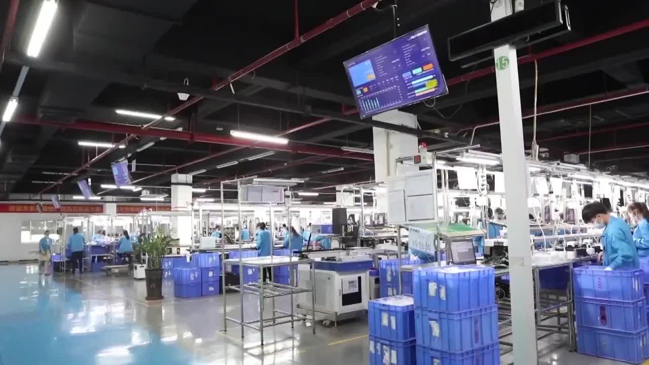 中国工厂内部生产线实拍视频素材