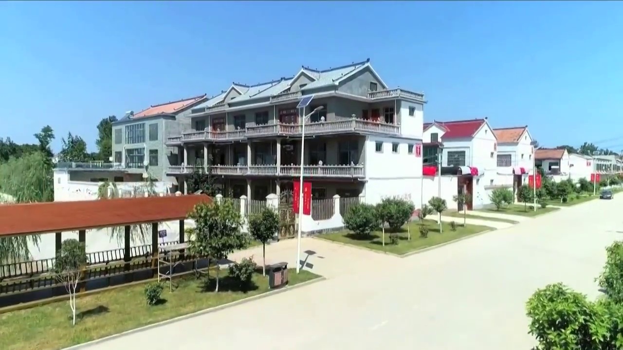 河南省开封市兰考县农村景观航拍视频素材