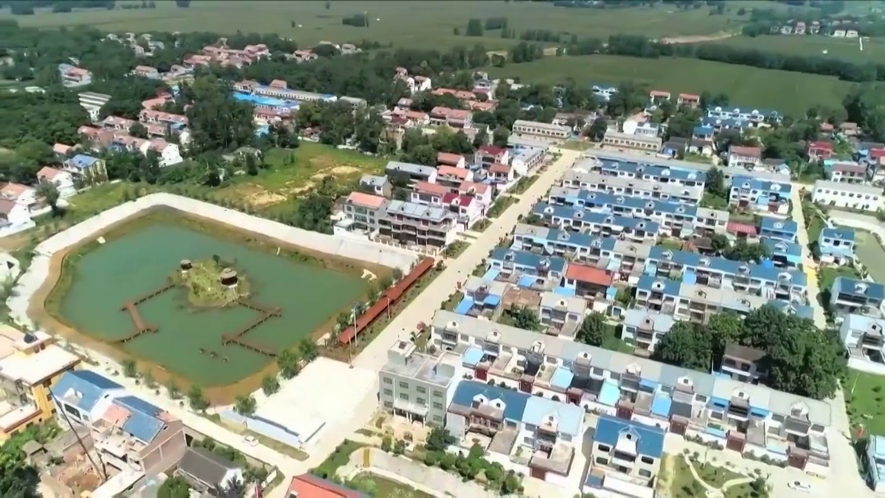 河南省开封市兰考县农村景观航拍视频素材