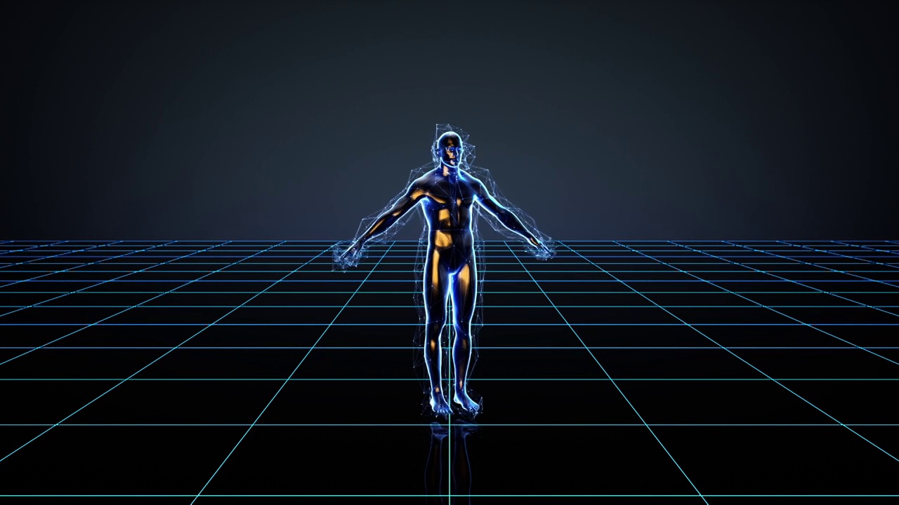 全息人体模型，三维图形视频素材
