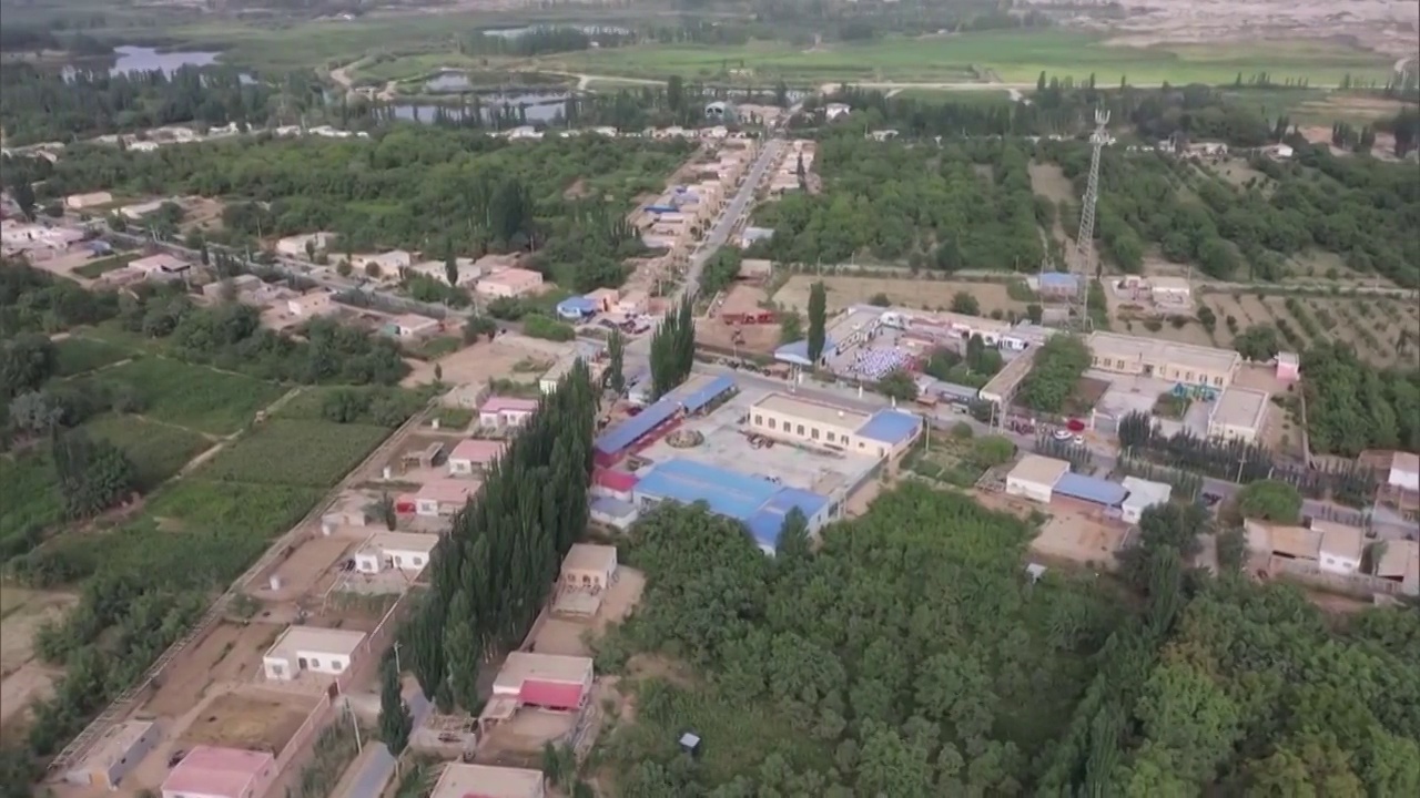 新疆县城航拍视频素材