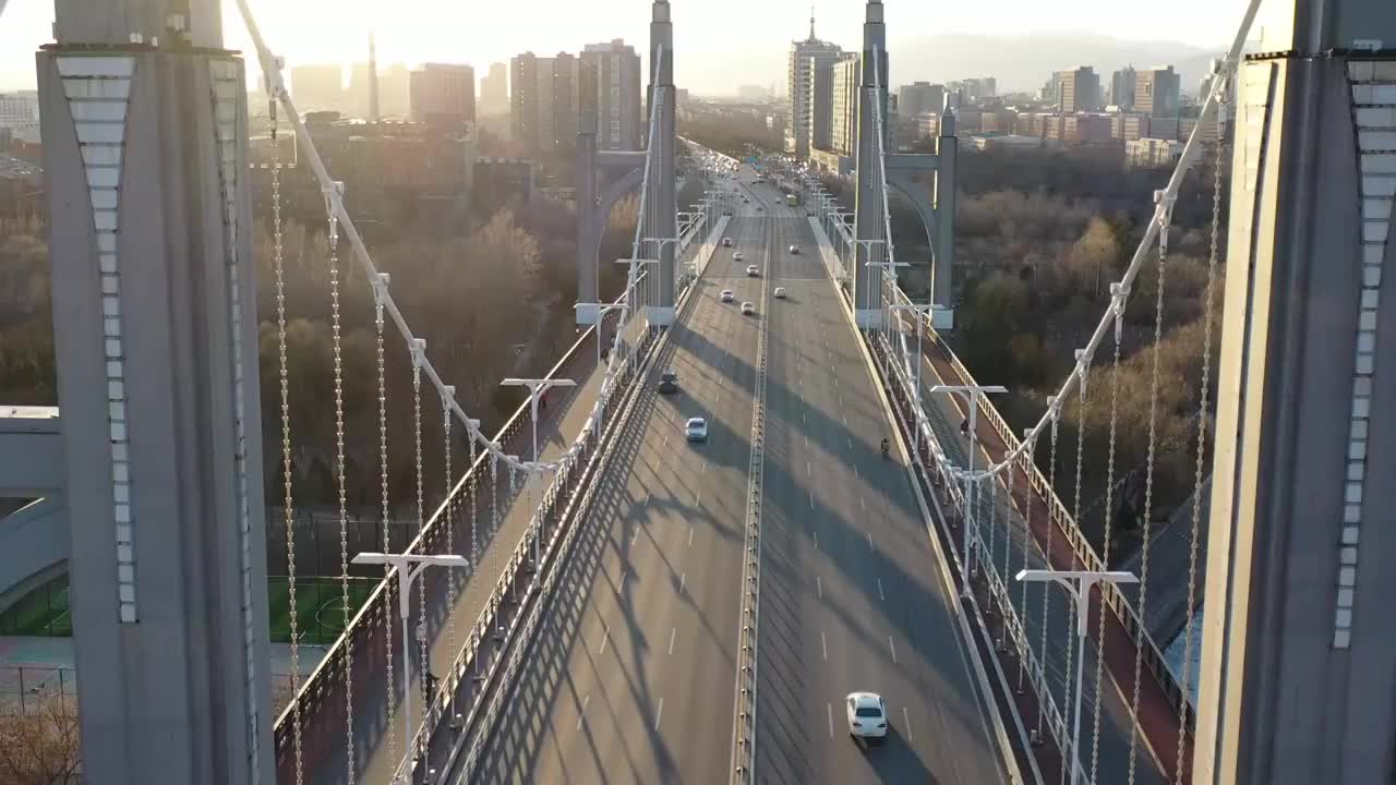 航拍北京市昌平城区建筑城市风光昌平大桥公路交通视频素材