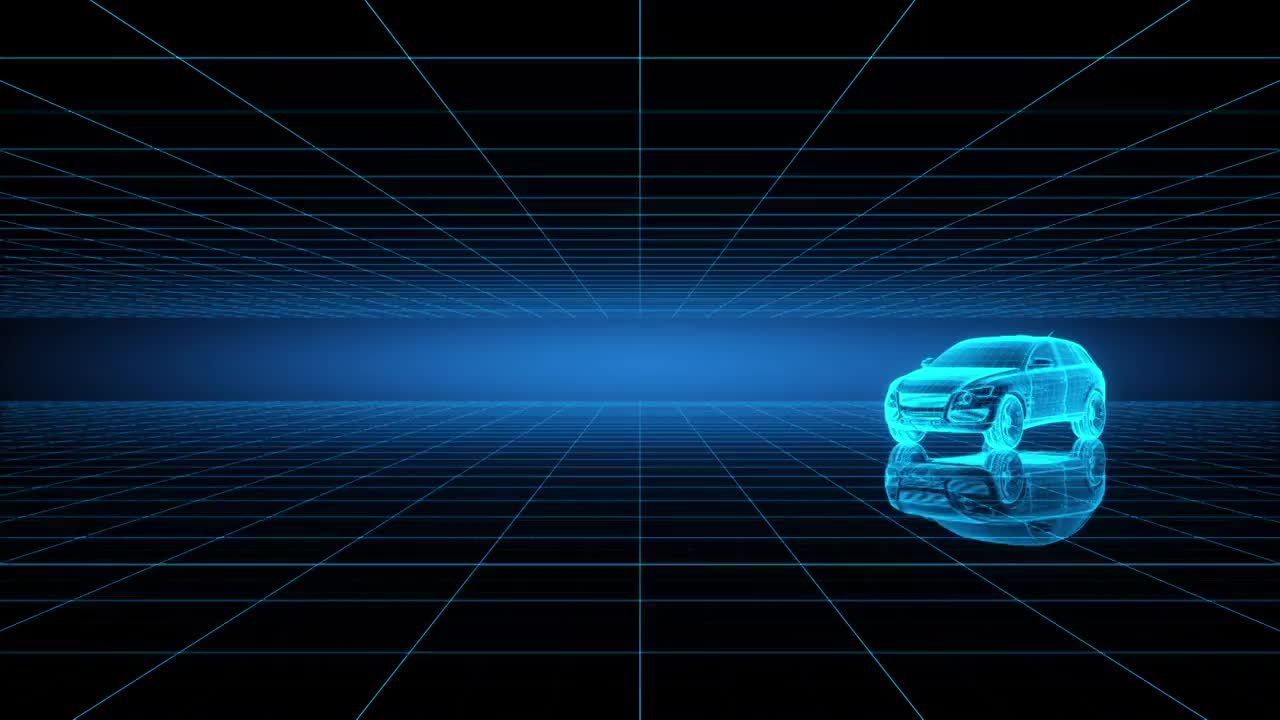 全息科技无人驾驶汽车，三维图形视频下载