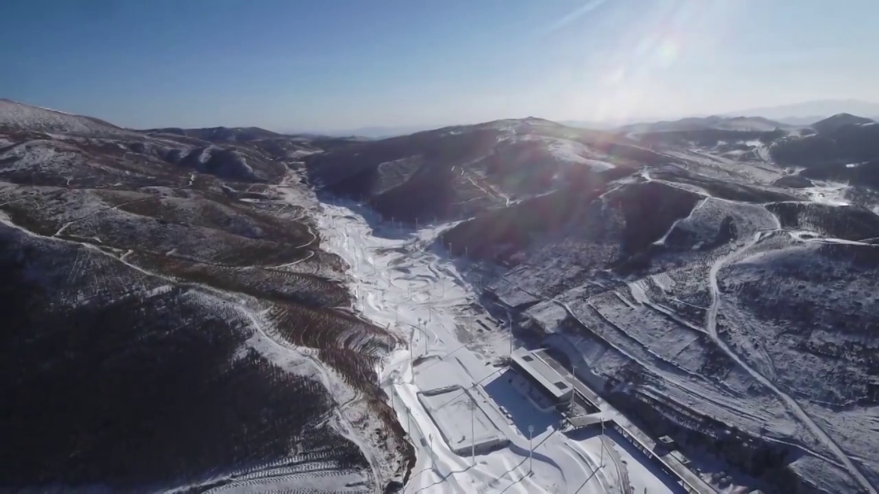 张家口崇礼国家跳台滑雪中心航拍视频购买