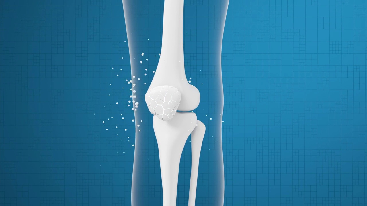 腿部膝盖骨骼与药物吸收 3D渲染视频素材
