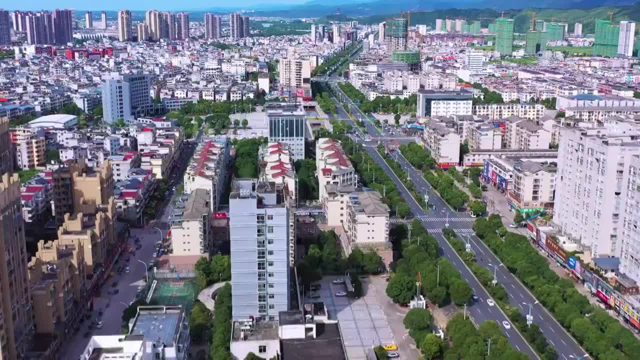 江西省吉安市遂川县城区风光视频下载