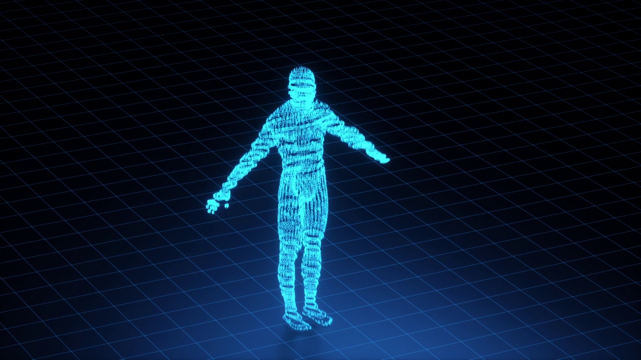 扫描生成的数字人体模型，三维图像视频下载