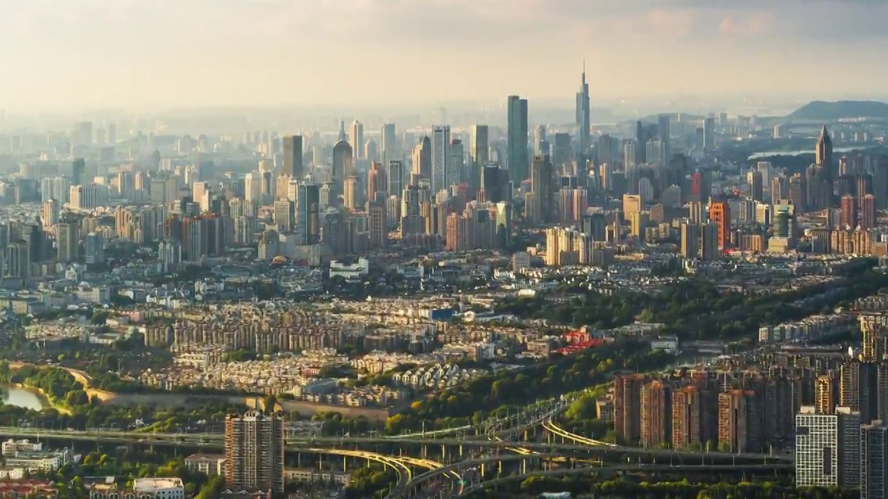 南京城全景航拍视频素材