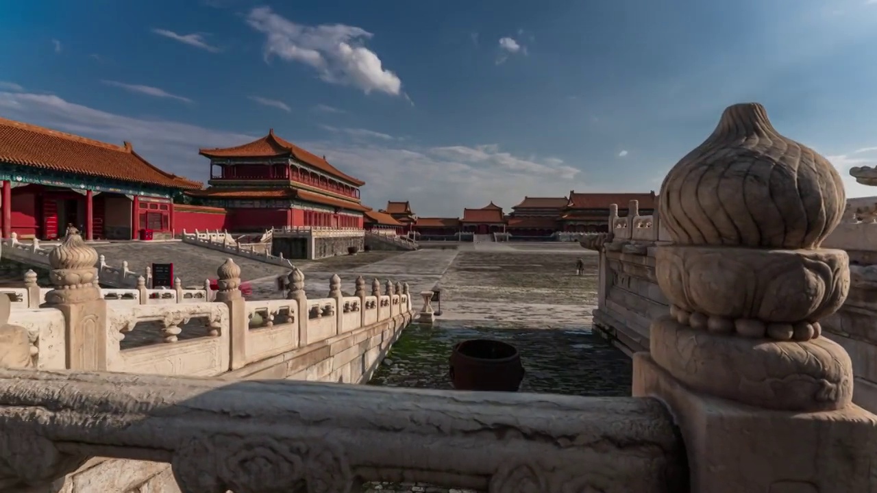 北京故宫石栏移动画面延时视频素材