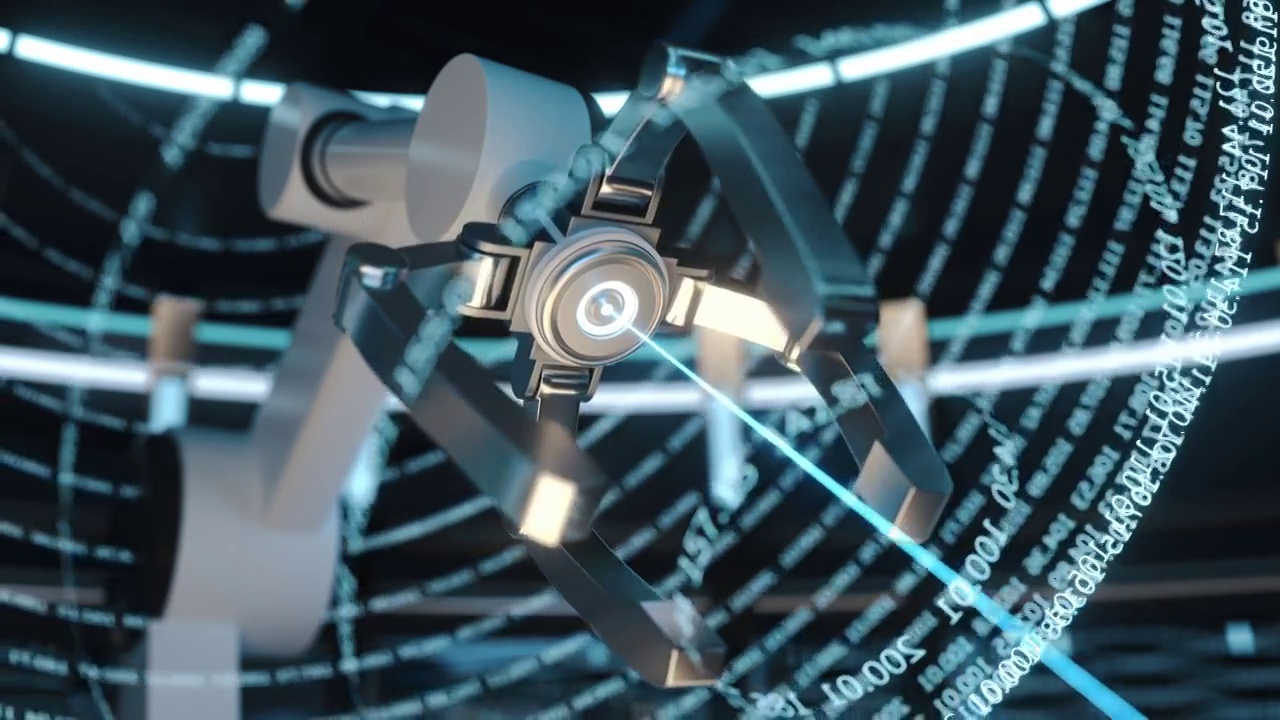机械臂与智能制造概念 3D渲染视频下载