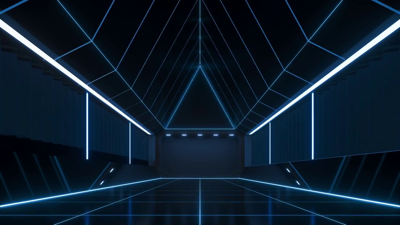 黑暗科技感隧道 3D渲染视频素材