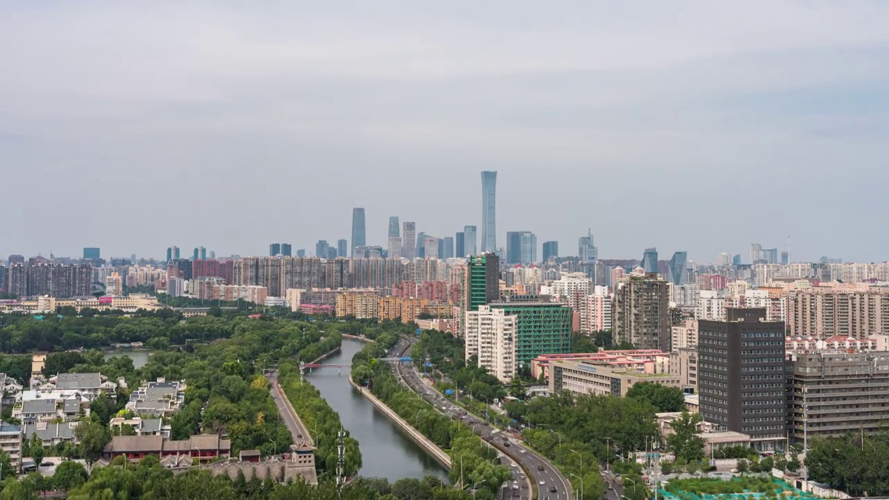 北京CBD蓝天白云视频素材