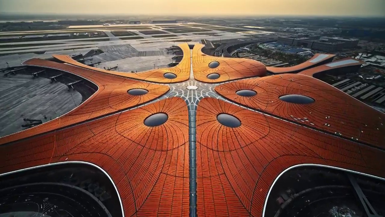 4K航拍北京大兴新机场全景日出震撼视频购买