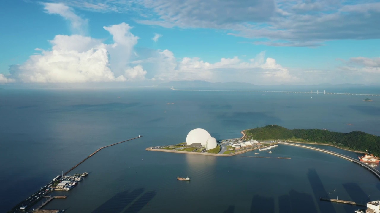 航拍珠海日月贝全景视频素材