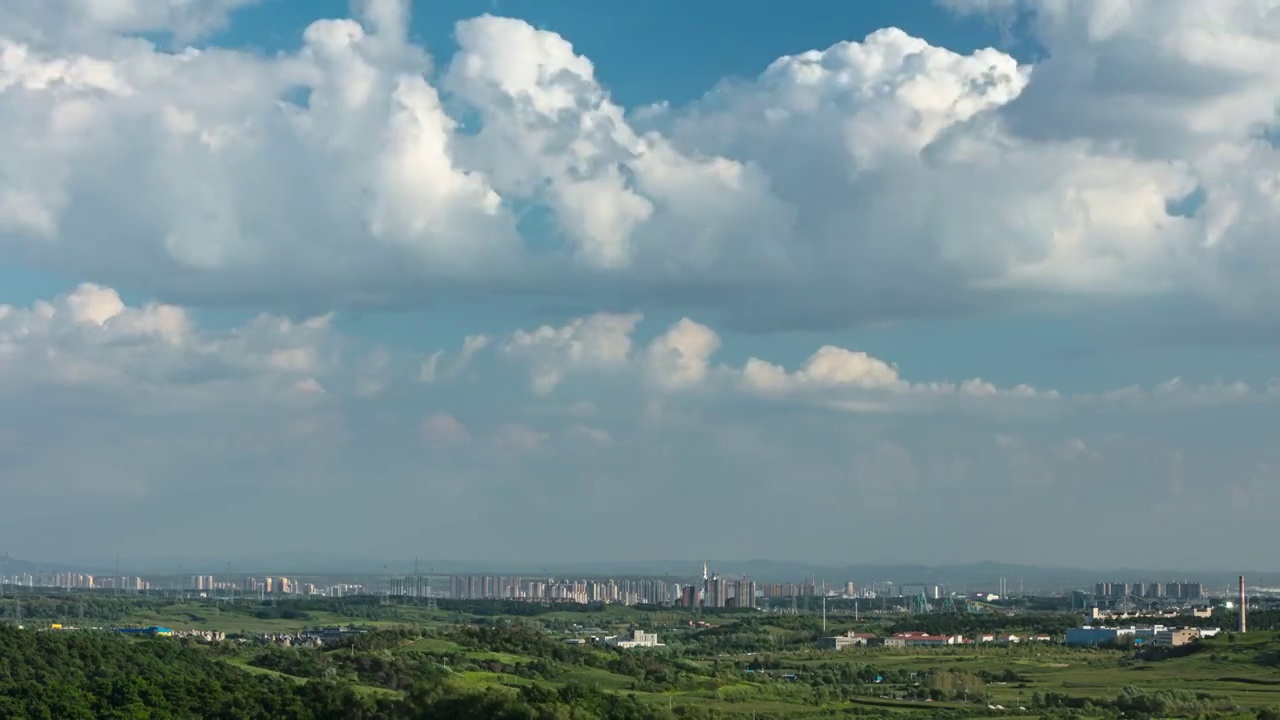 辽宁抚顺城市地平线风光4K视频视频素材