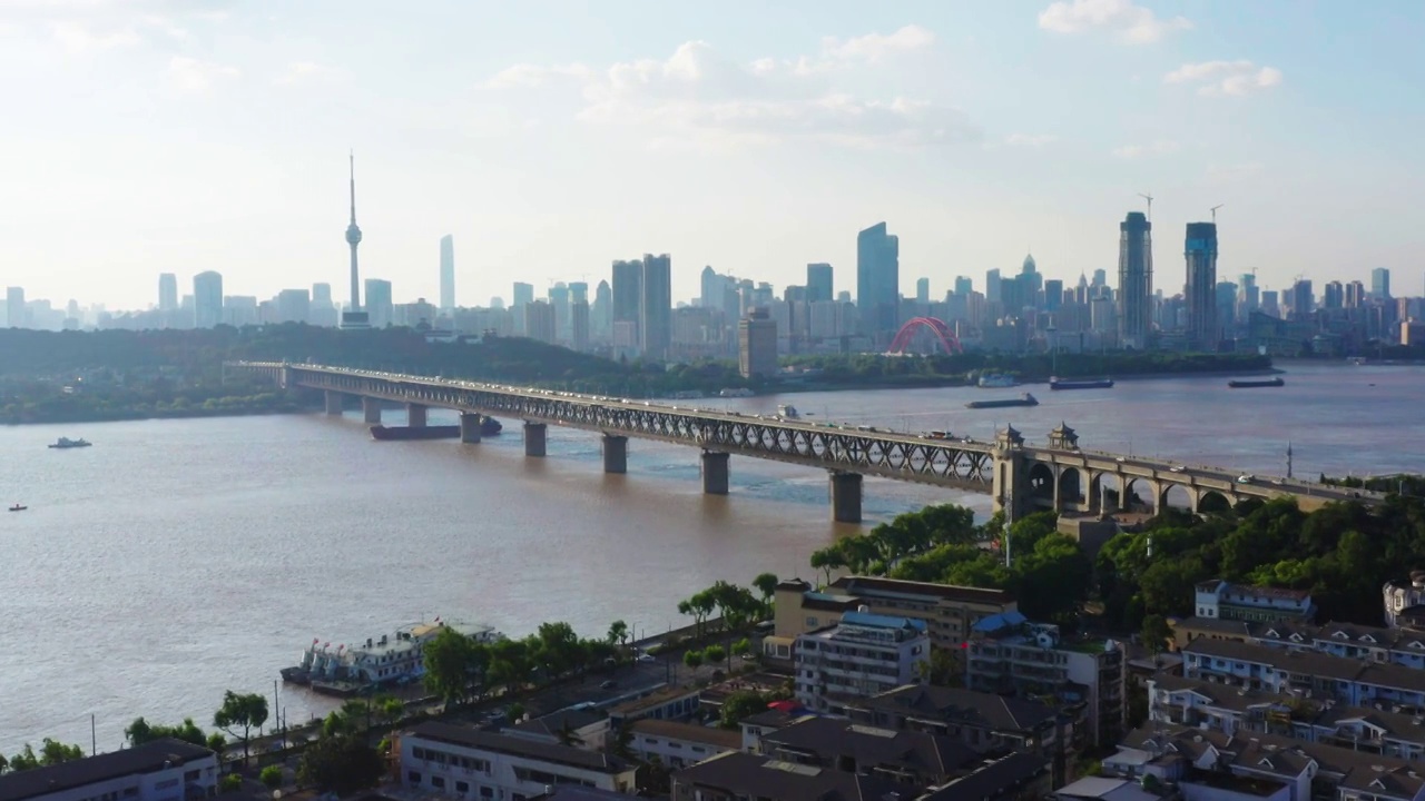 武汉长江大桥航拍视频下载