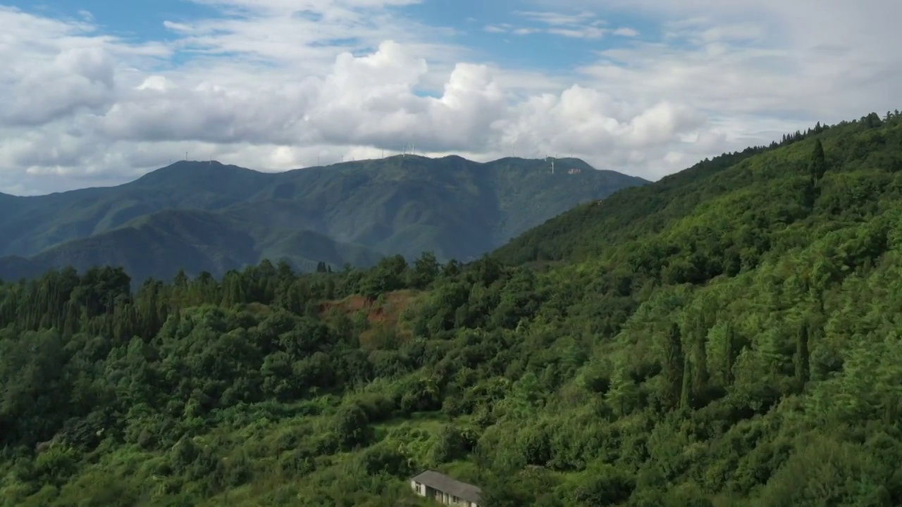 云南省昆明市郊区山区森林航拍风光视频素材
