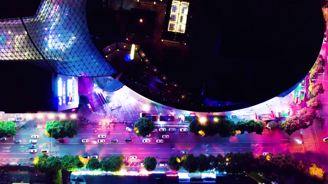 航拍湖南省郴州市城市夜景视频素材