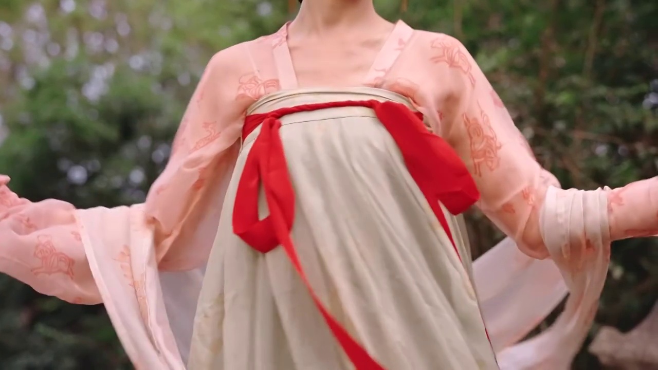 汉服传统服装汉族古典服饰古装视频素材