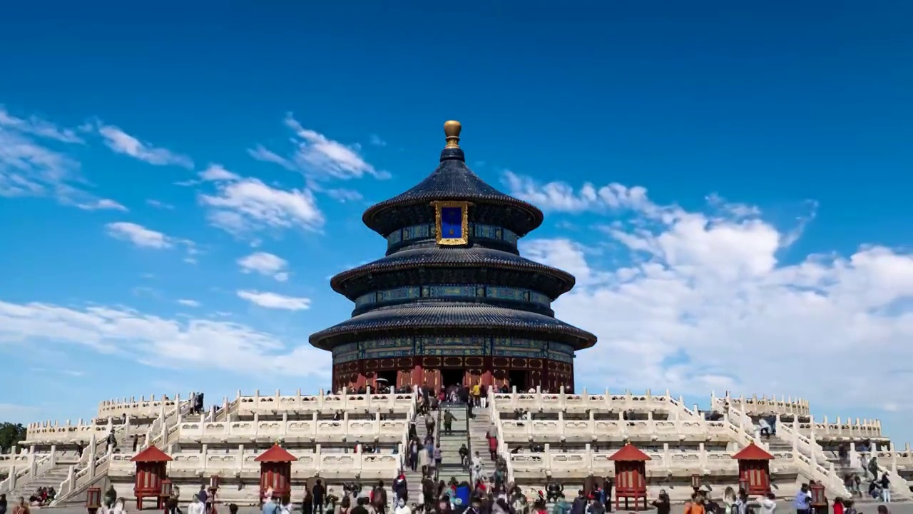 北京天坛公园祈年殿延时摄影视频下载