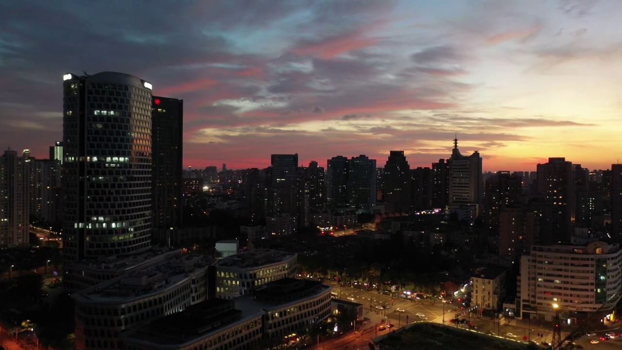 上海城市夜景4K航拍视频素材
