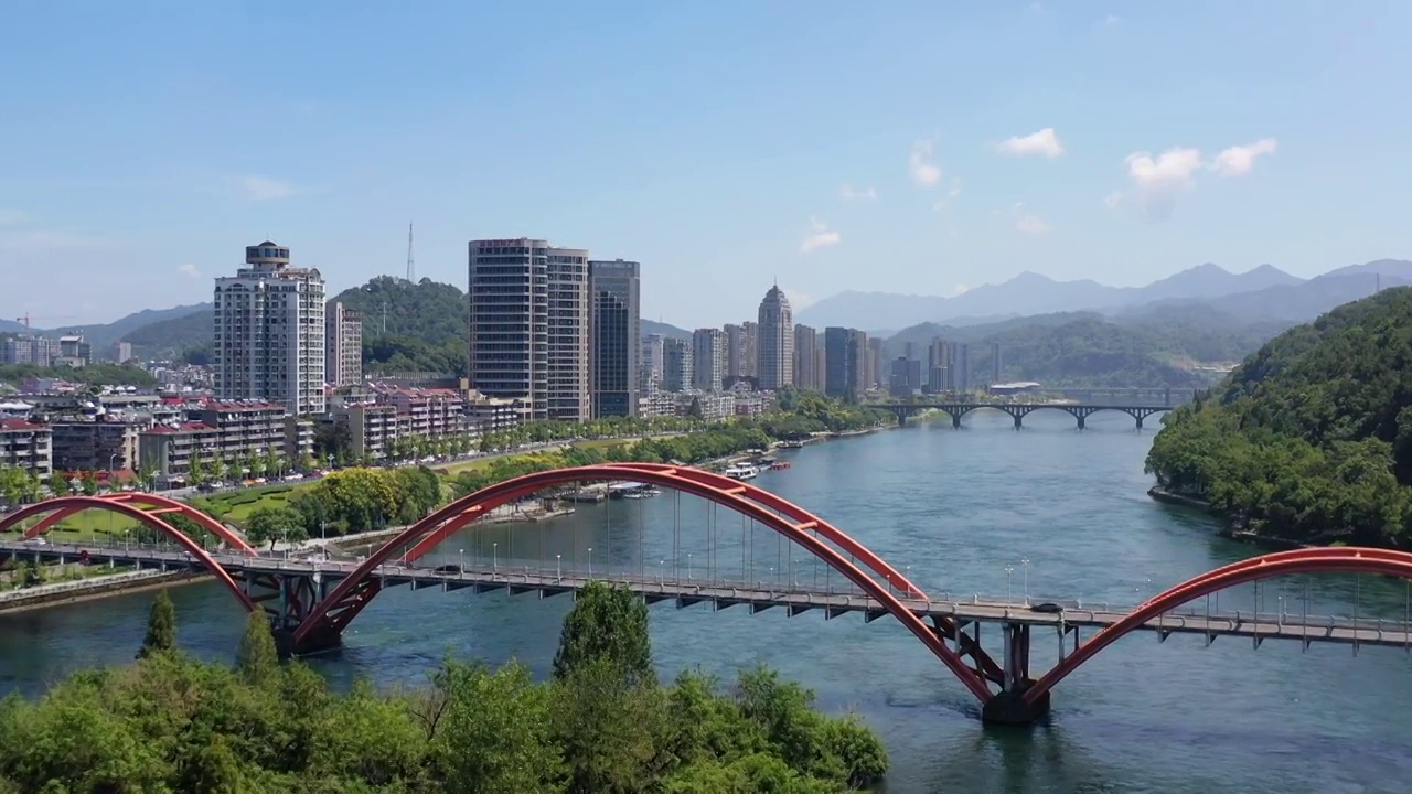 浙江杭州建德新安江大桥视频素材