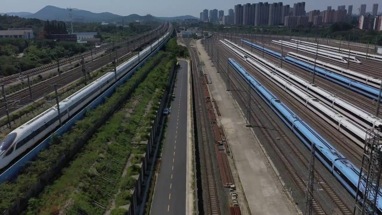 南京南站车辆段视频素材