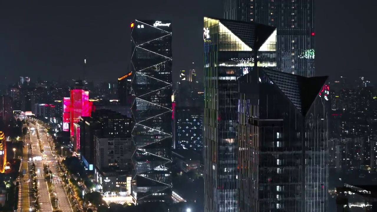 南京河西金融城繁华夜景视频素材