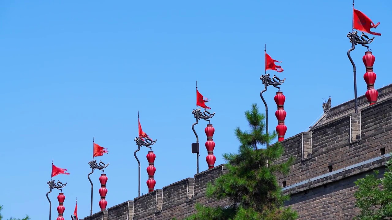 4K陕西西安古城墙视频素材