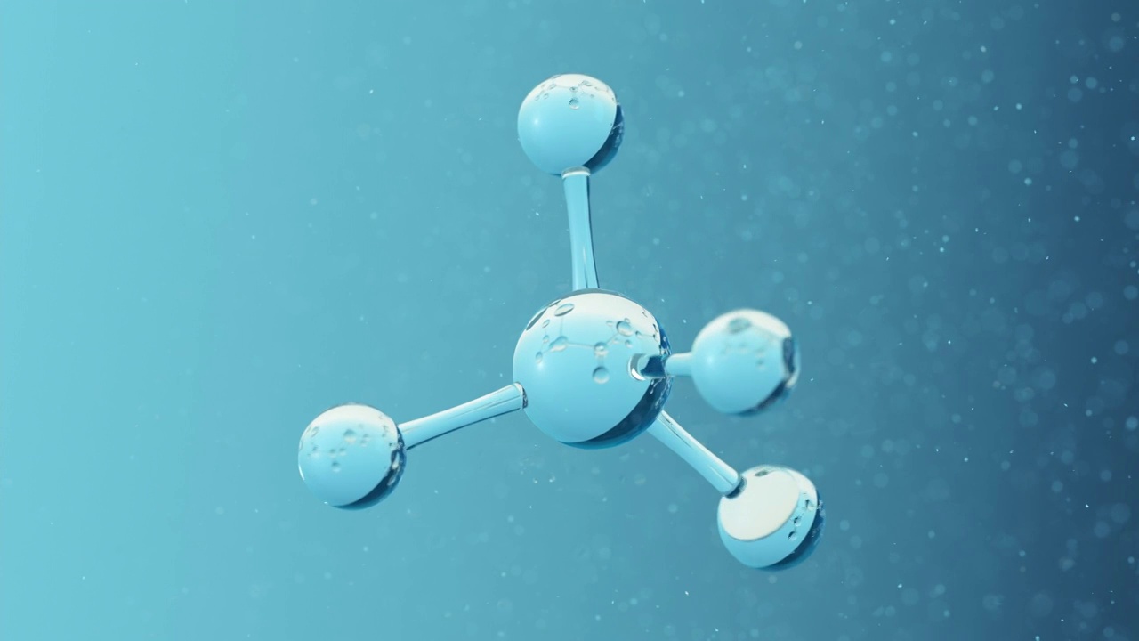 蓝色的微观分子 3D渲染视频素材