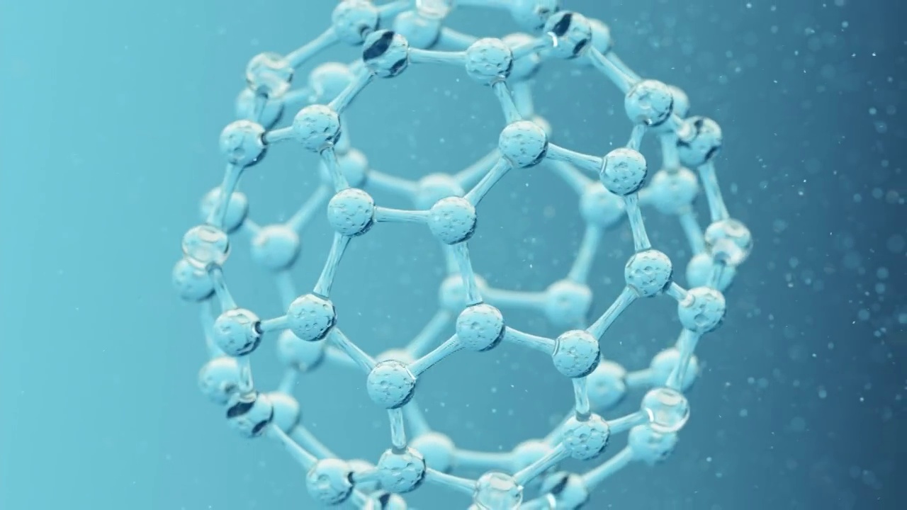蓝色的微观分子 3D渲染视频下载