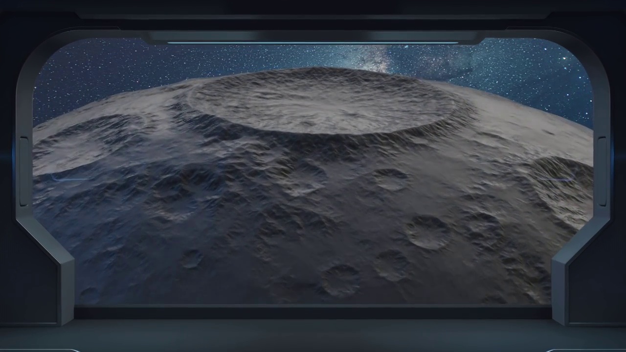 太空中的宇宙飞船视角 3D渲染视频素材