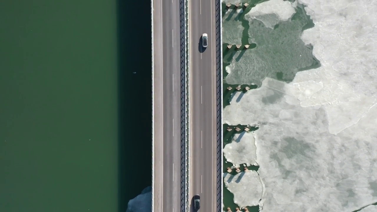青岛胶州湾跨海大桥冬季视频素材
