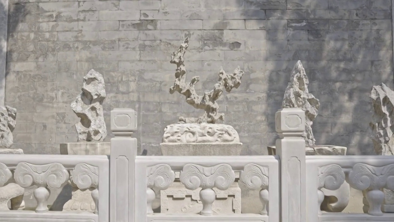 北京故宫博物院御花园石雕 4K升格视频视频下载