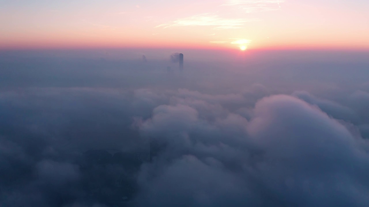 苏州园区平流雾风景视频素材