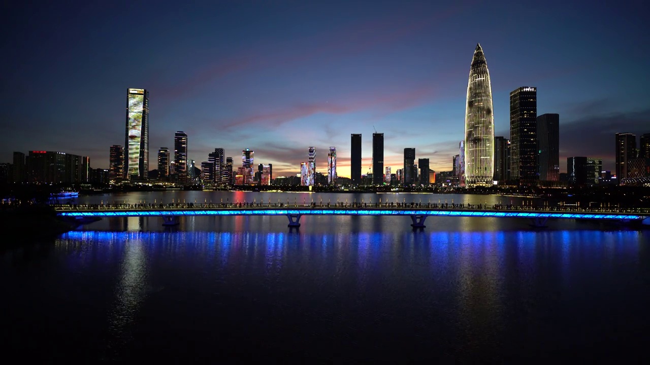 深圳后海人才公园夜景实拍4K常规视频视频素材