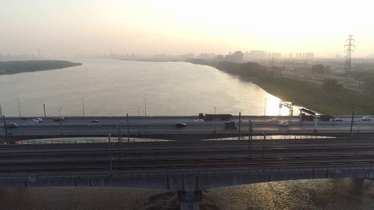 武汉高铁铁路航拍4K24p视频下载