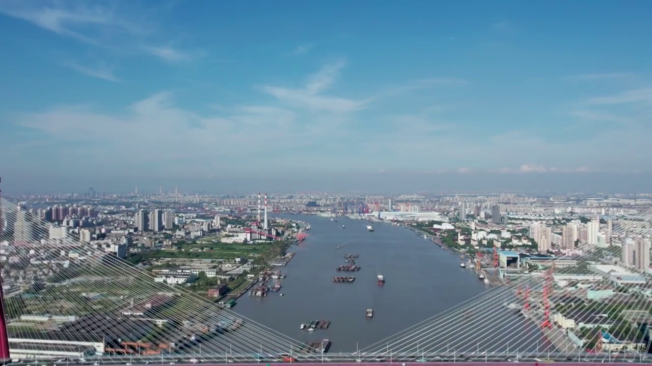 航拍上海杨浦大桥视频素材