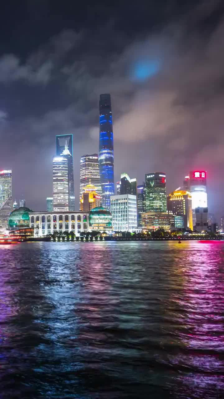 上海外滩夜景延时视频素材