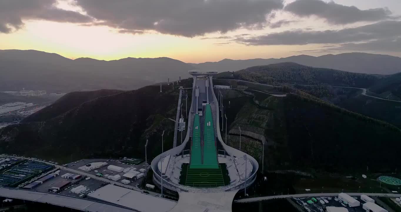 国家跳台滑雪中心（雪如意）航拍视频素材