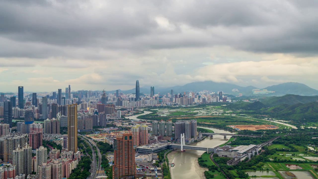 香港北部都会区和罗湖商业区视频素材