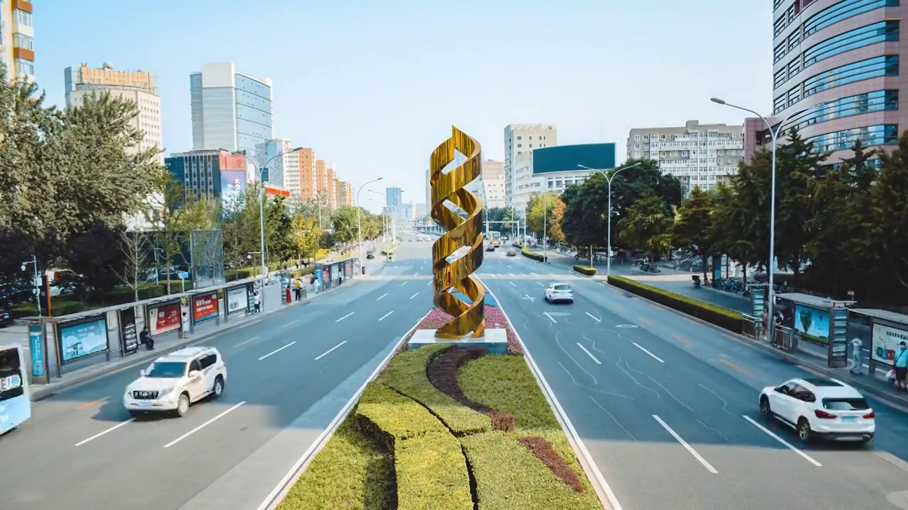 北京市海淀区中关村城市风光延时视频素材