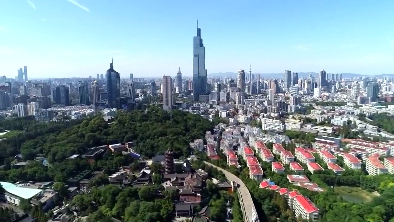 中国广东深圳城市风光广角航拍视频素材