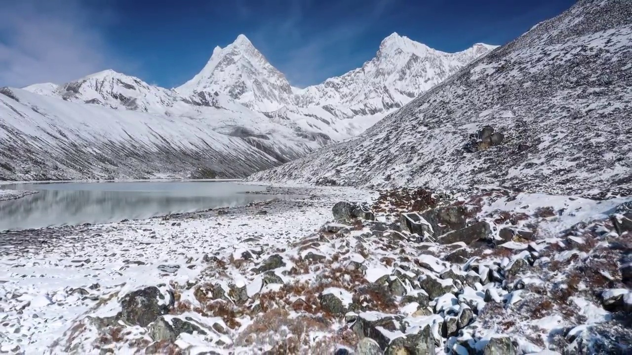 西藏山南白马琳措风光视频素材