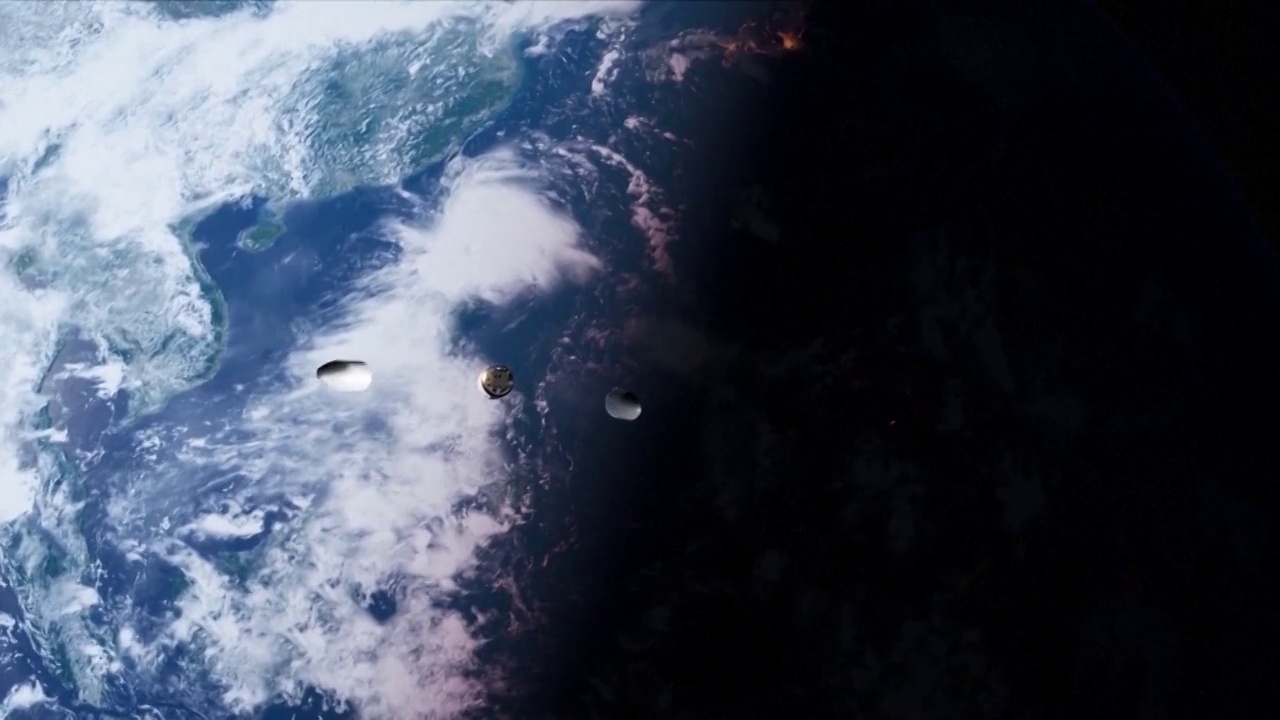 “羲和号”太阳探测卫星在太空中工作动画模拟演示视频素材
